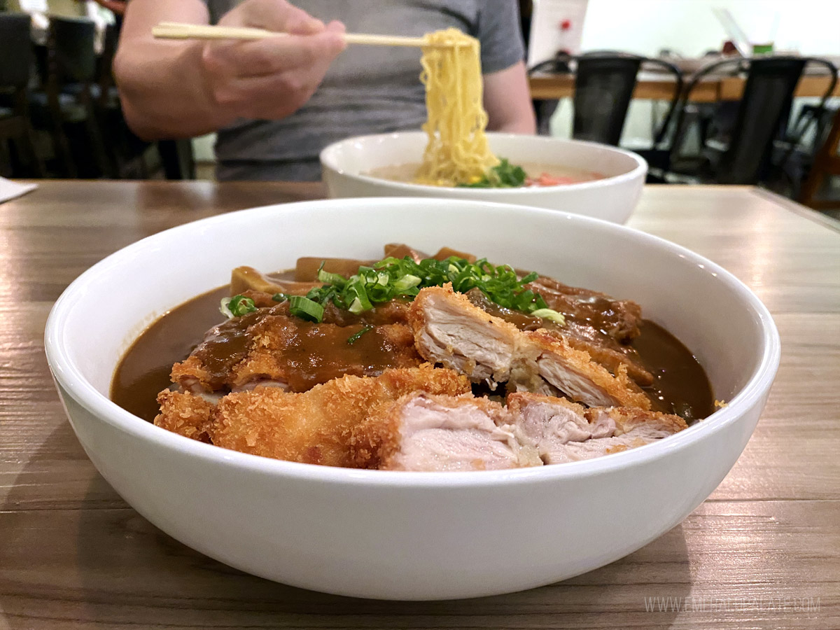 breaded chicken katsu curry at one of the restaurants loved by locals in Maui