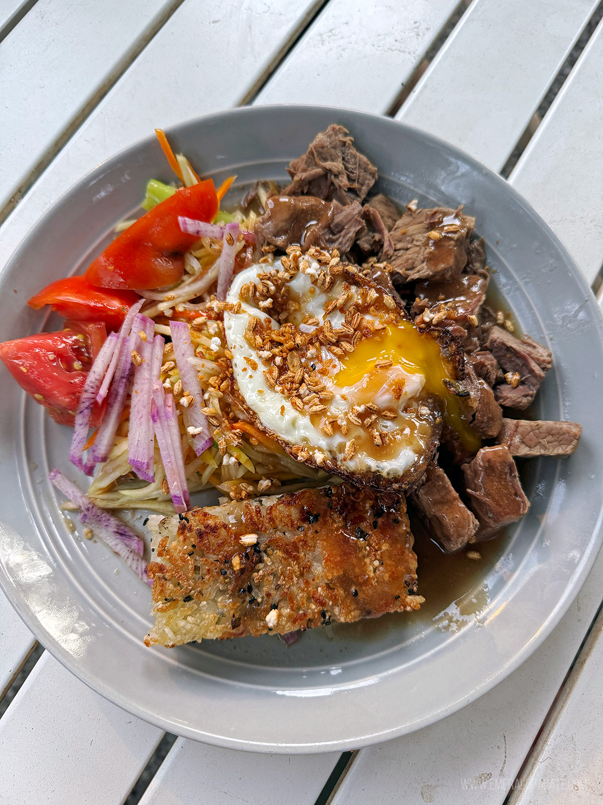 loco moco from a restaurant where locals eat in Maui