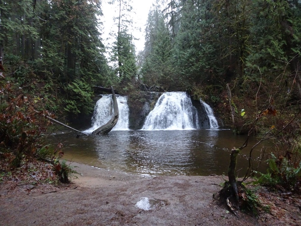 waterfalls leading into a pool on one of Seattle's best hikes