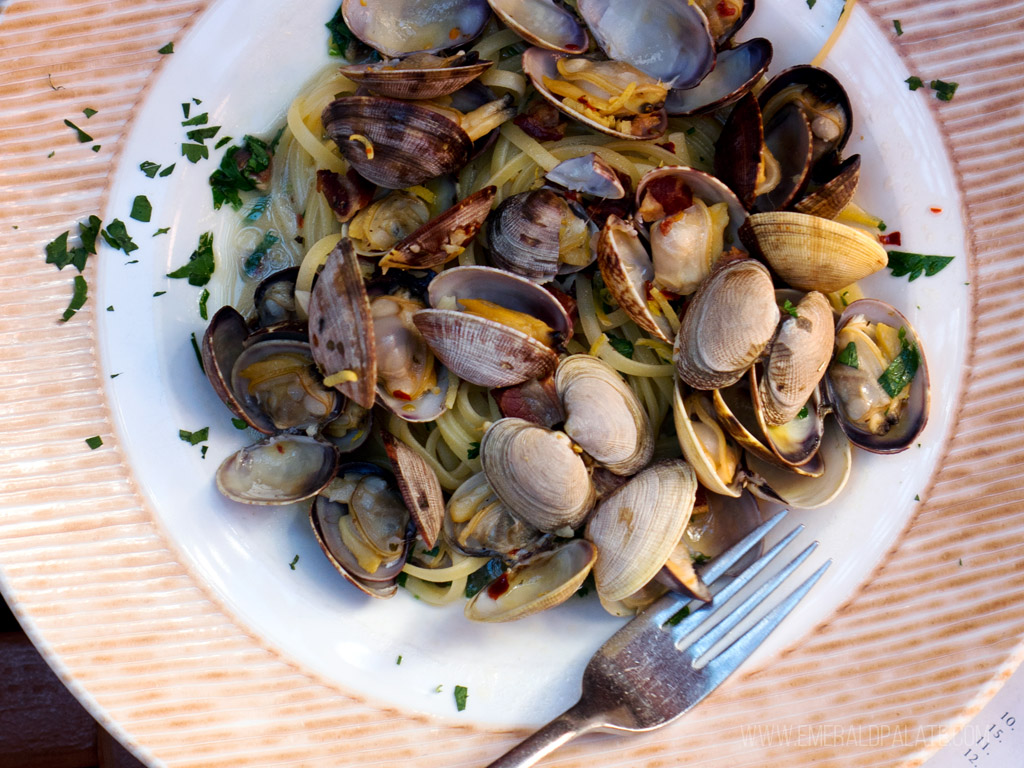 bowl of pasta and clams from one of the best Pike Place Market restaurants