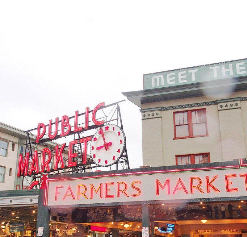 The Pike Place Market sign, a must-visit on any Seattle bucket list