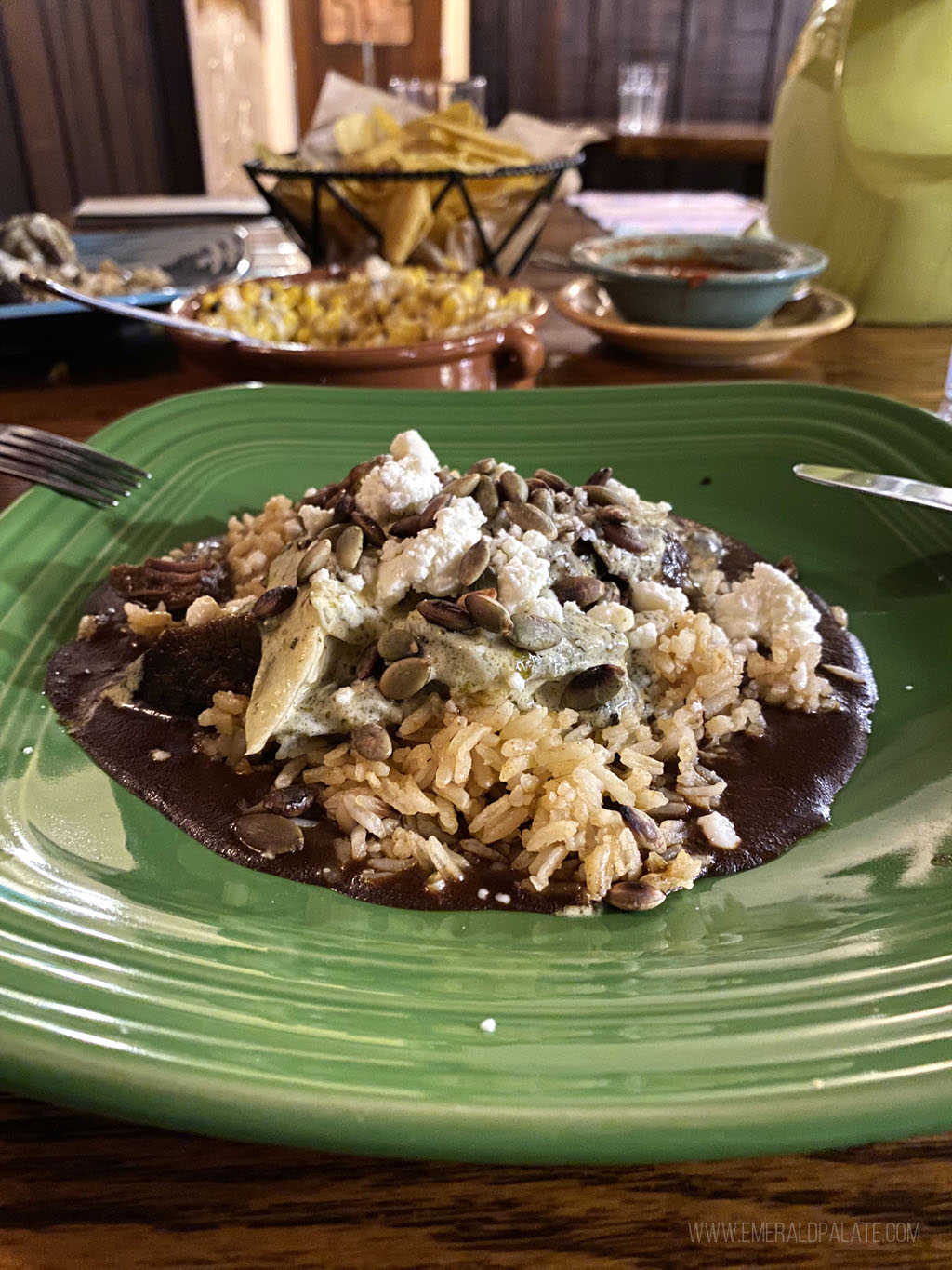 brisket mole from an Orcas Island restaurant