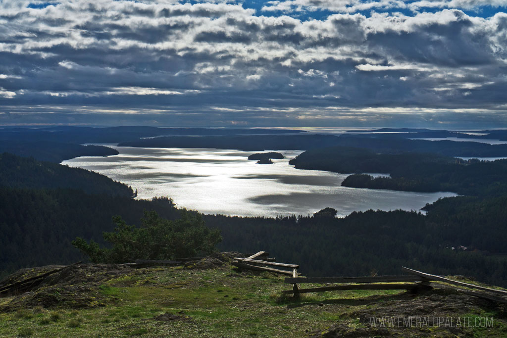 view of the Samish Sea from Turtleback Mountain, a must visit on a day trip to Orcas Island from Seattle