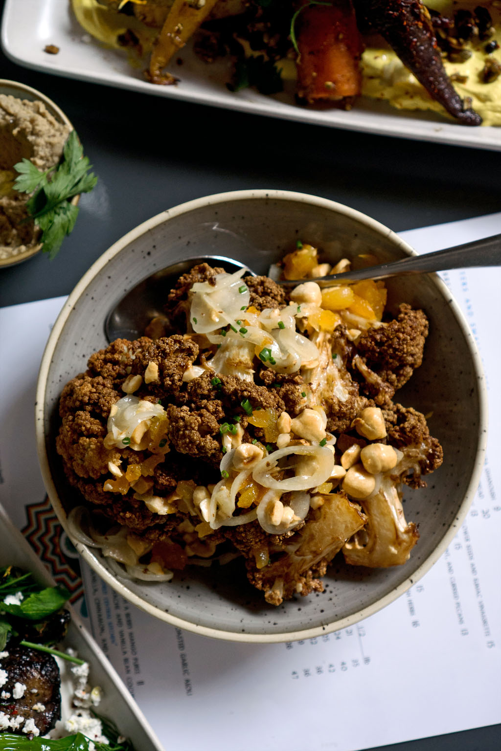 roast cauliflower Mediterranean food in Seattle