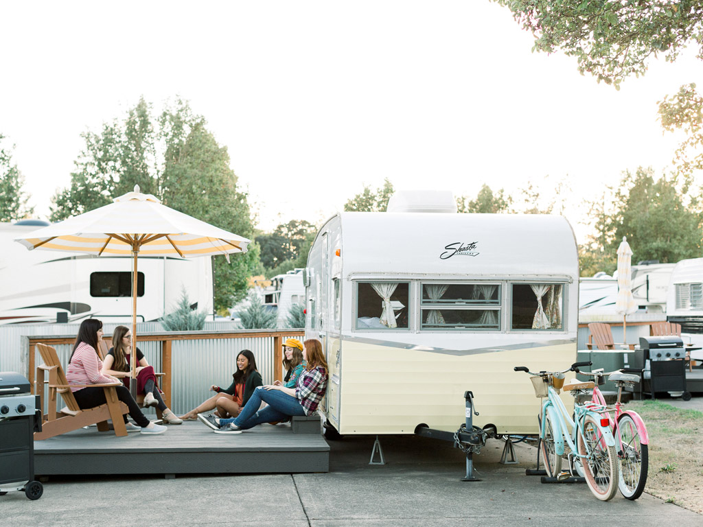 Vintage trailer in Oregon