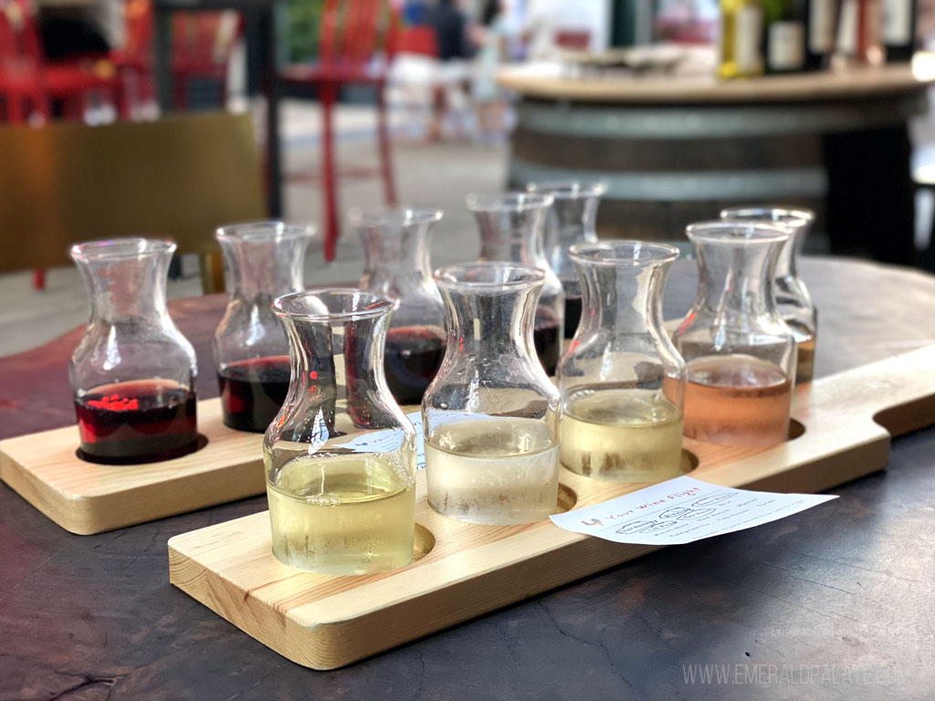 white and red wine flights