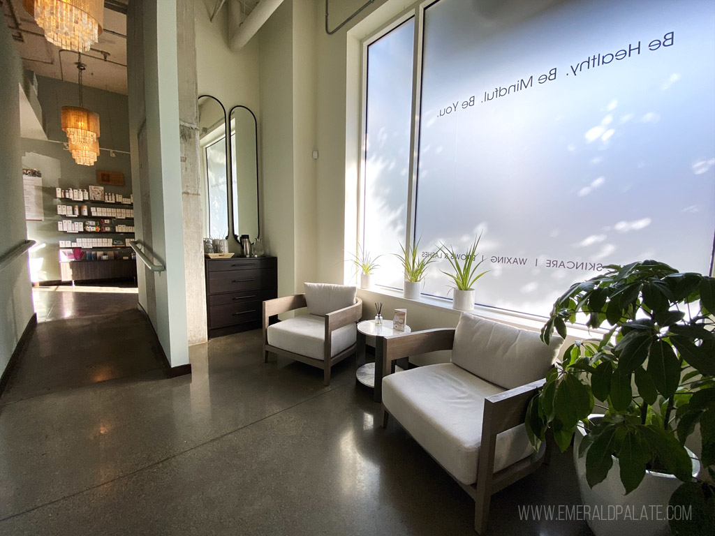 waiting room for treatments at a spa in Seattle