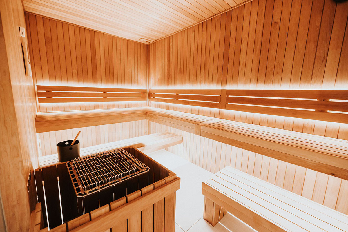 Dry sauna at one of the best Seattle spas