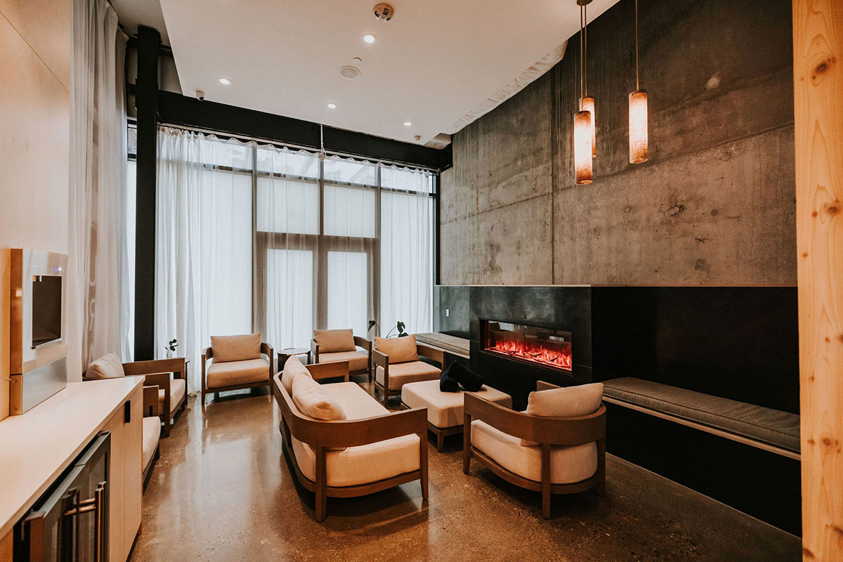 Relaxing waiting room at a spa in Seattle