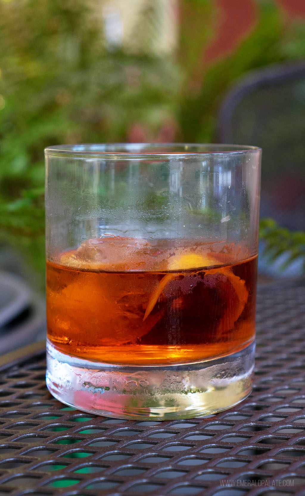 glass of Negroni cocktail made with wine