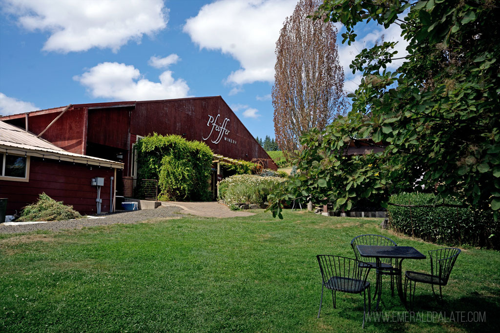 Pfeiffer Winery, one of the best Eugene, OR wineries