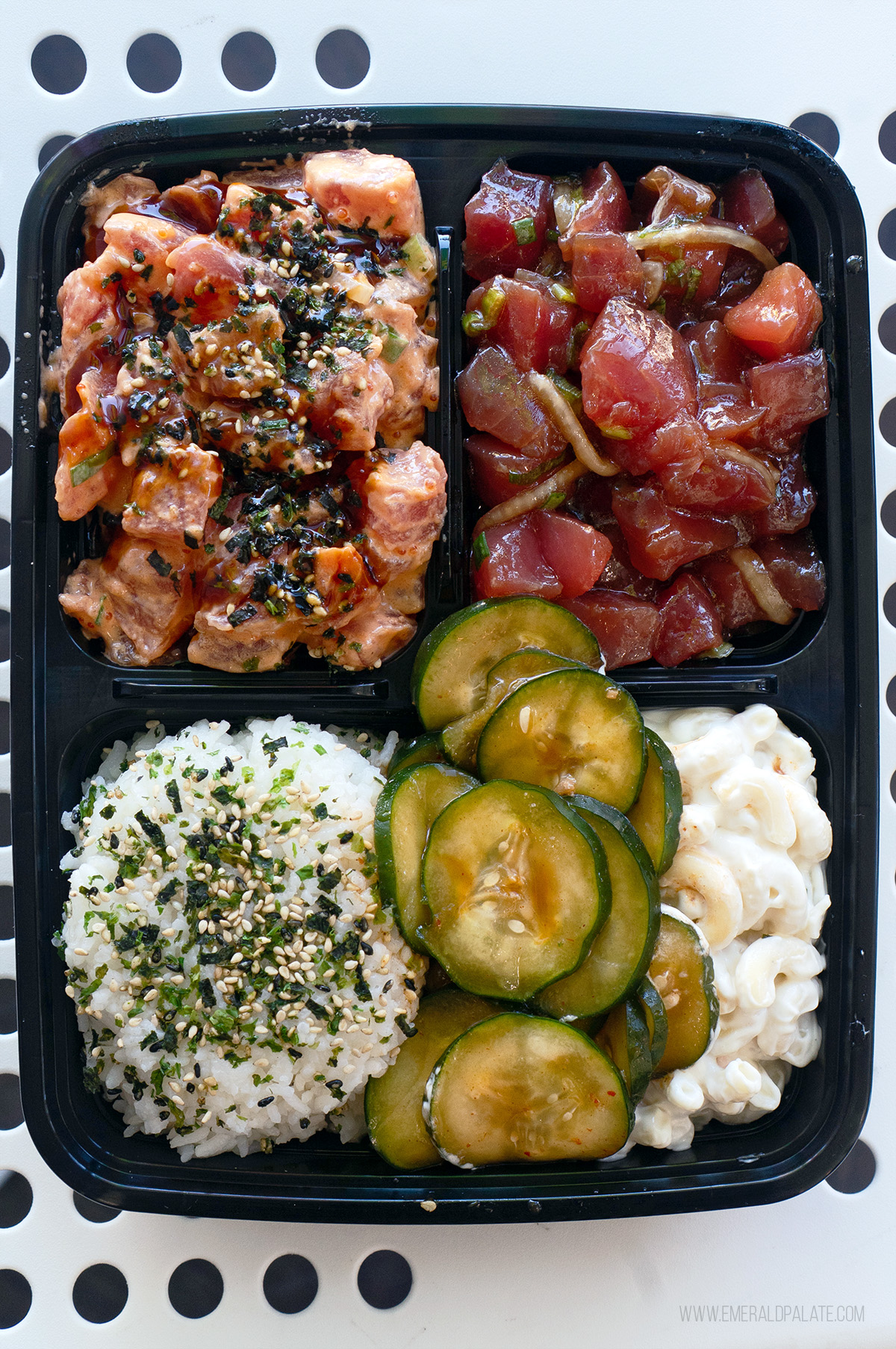 plate of poke and rice