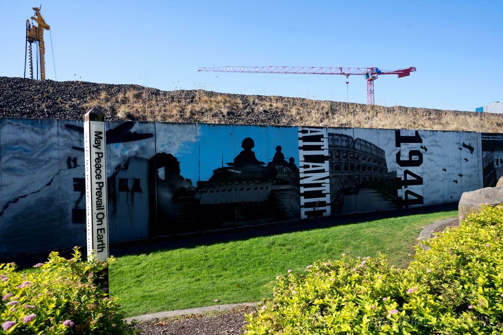 WWII murals in a park in Vancouver, WA