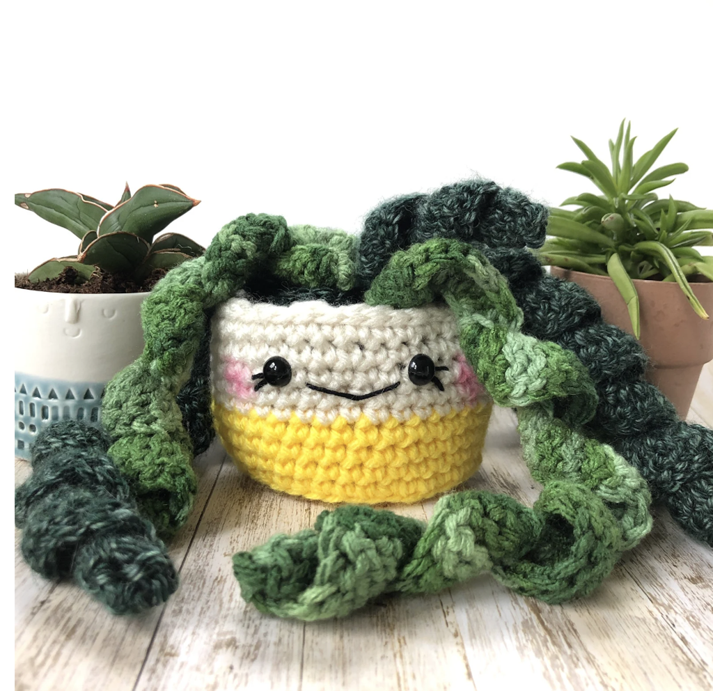 cute crocheted vine hoya plant