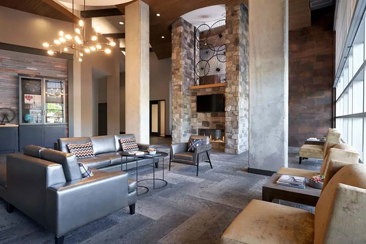 Inside the lobby of a dog-friendly hotel in WA