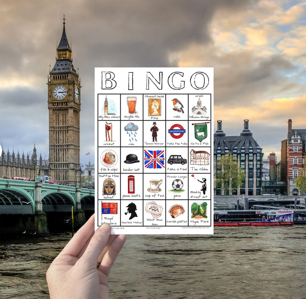 travel bingo card for London