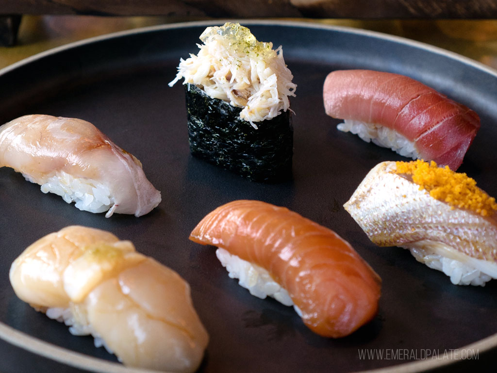 nigiri platter from one of the best sushi restaurants in Seattle