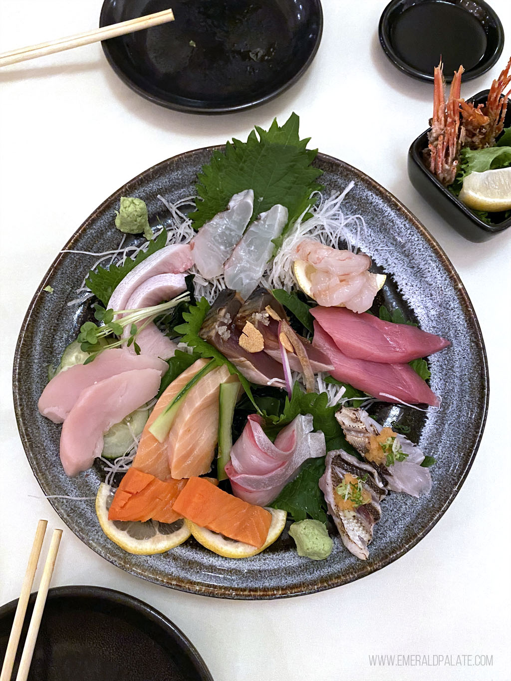 plate of salmon sashimi from one of the best sushi restaurants in Seattle