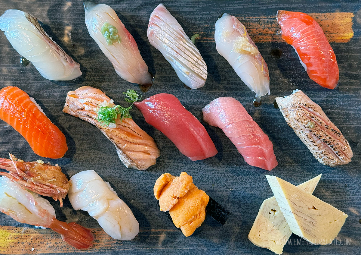 plate of nigiri at one of the best sushi restaurants in Seattle