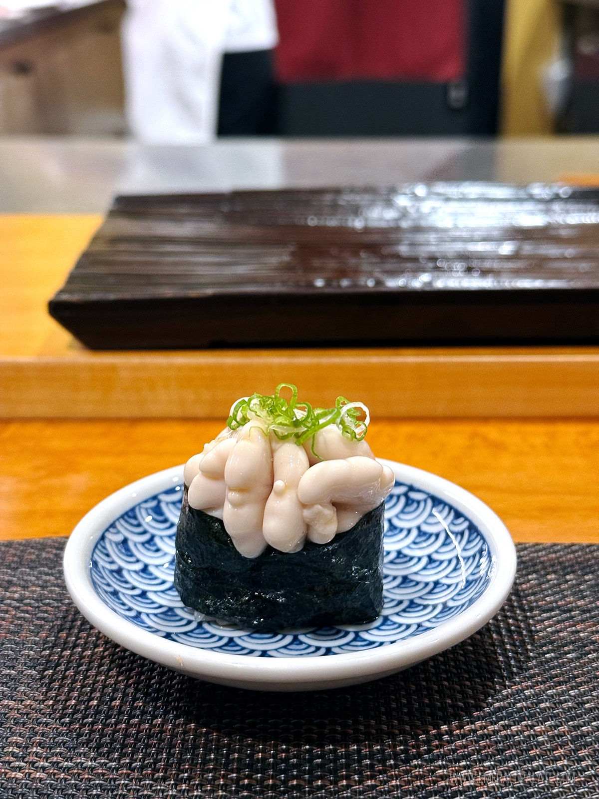 sushi of fish intestine from one of the best sushi places in Seattle