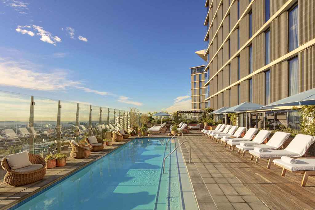 rooftop pool at 1 Hotel West Hollywood