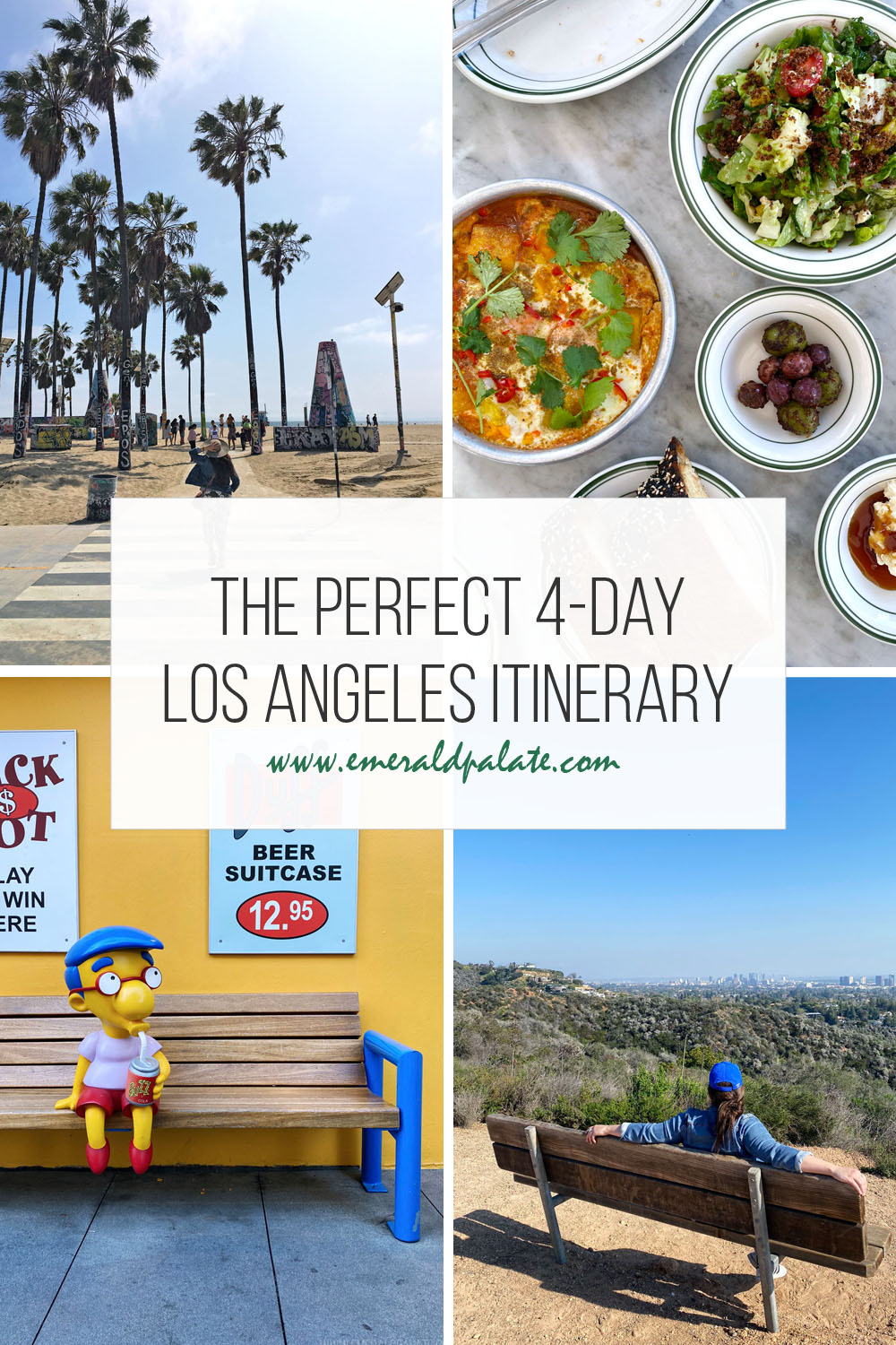 The perfect 4 day Los Angeles itinerary including where to eat in LA, must-do LA hikes and Los Angeles viewpoints, a guide to Venice Beach, CA, and how to make the most of a visit to Universal Studios Hollywood. If you are wondering how to spend 4 days in LA or need a Los Angeles long weekend, let this be your guide to LA!