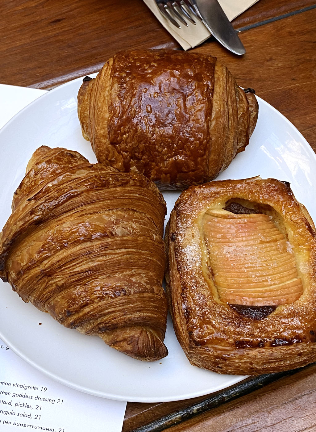 plate of croissant, doughnut, and danish from a famous LA bakery