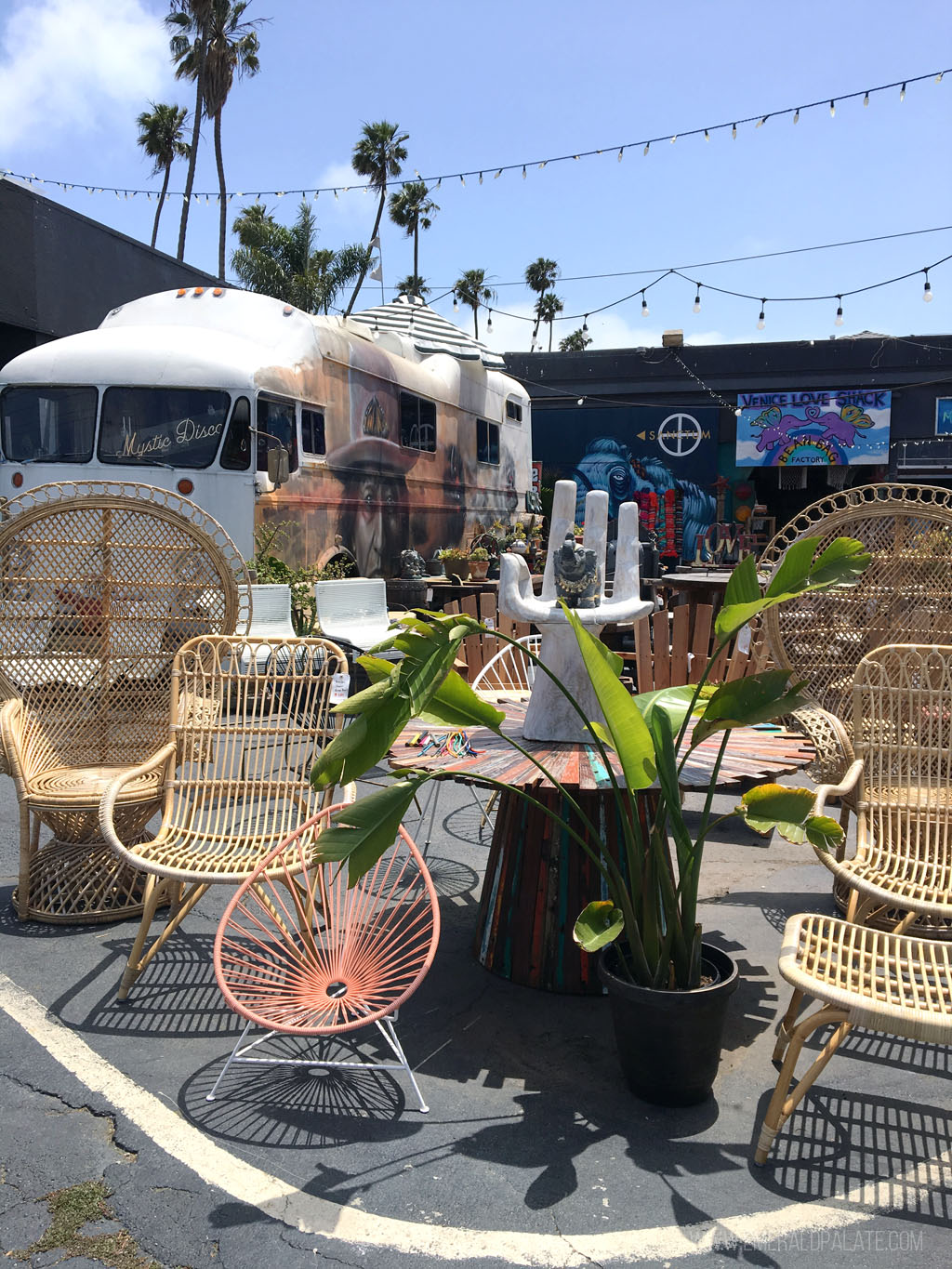 Outdoor vintage decor at a shop in Los Angeles