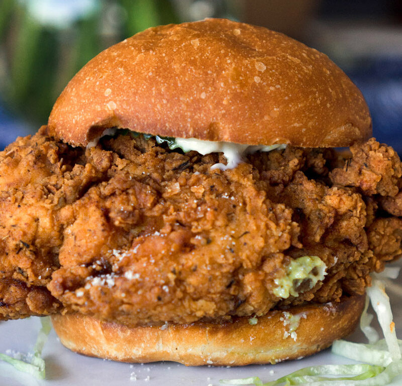 best comfort food in Seattle - a fried chicken sandwich