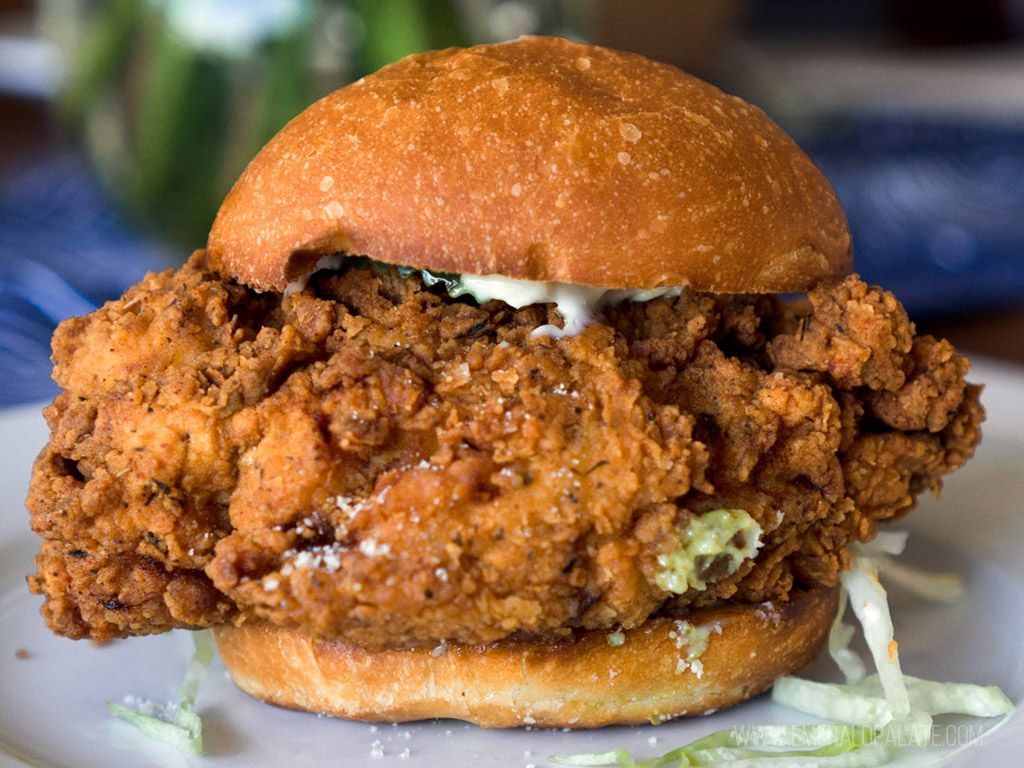 fried chicken sandwich, some of the best comfort food in Seattle