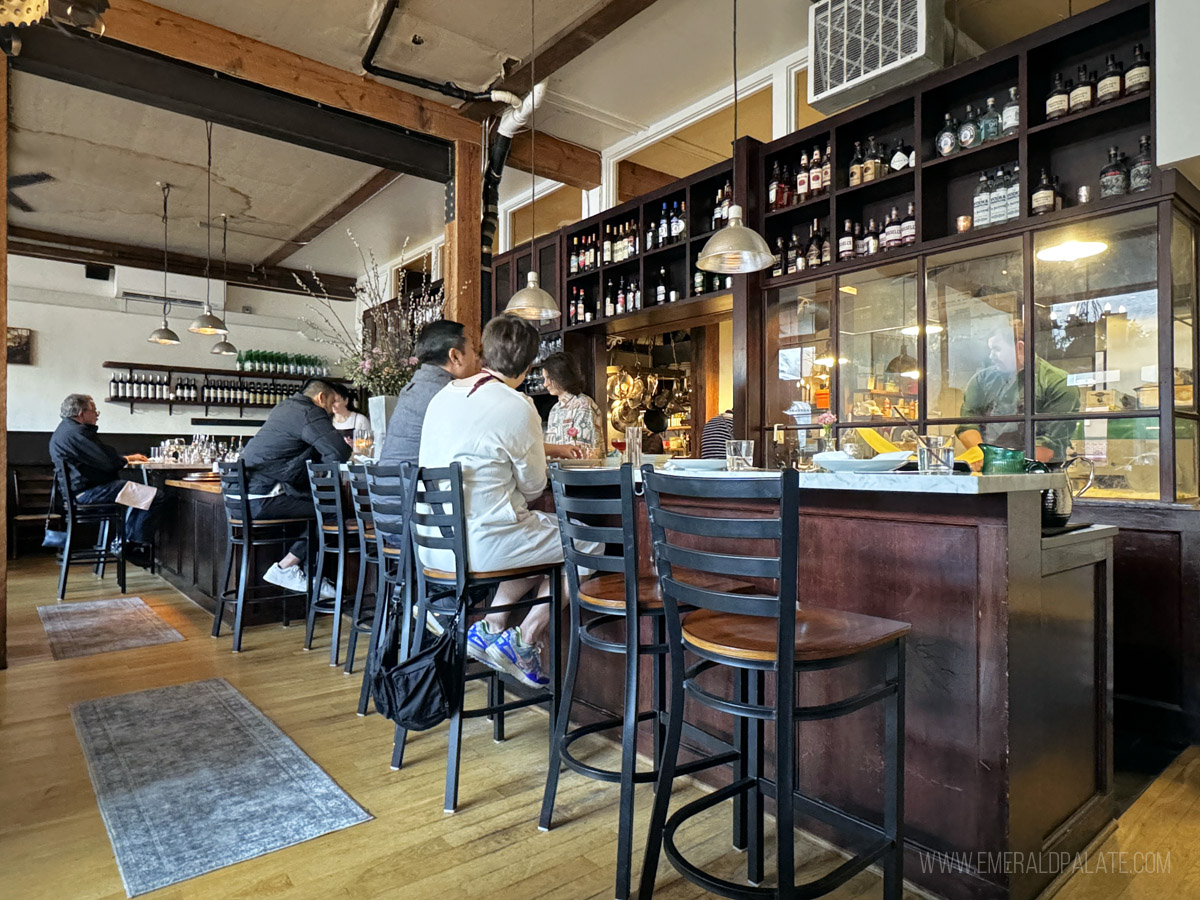 interiors of Spinasse, a northern Italian restaurant in Seattle