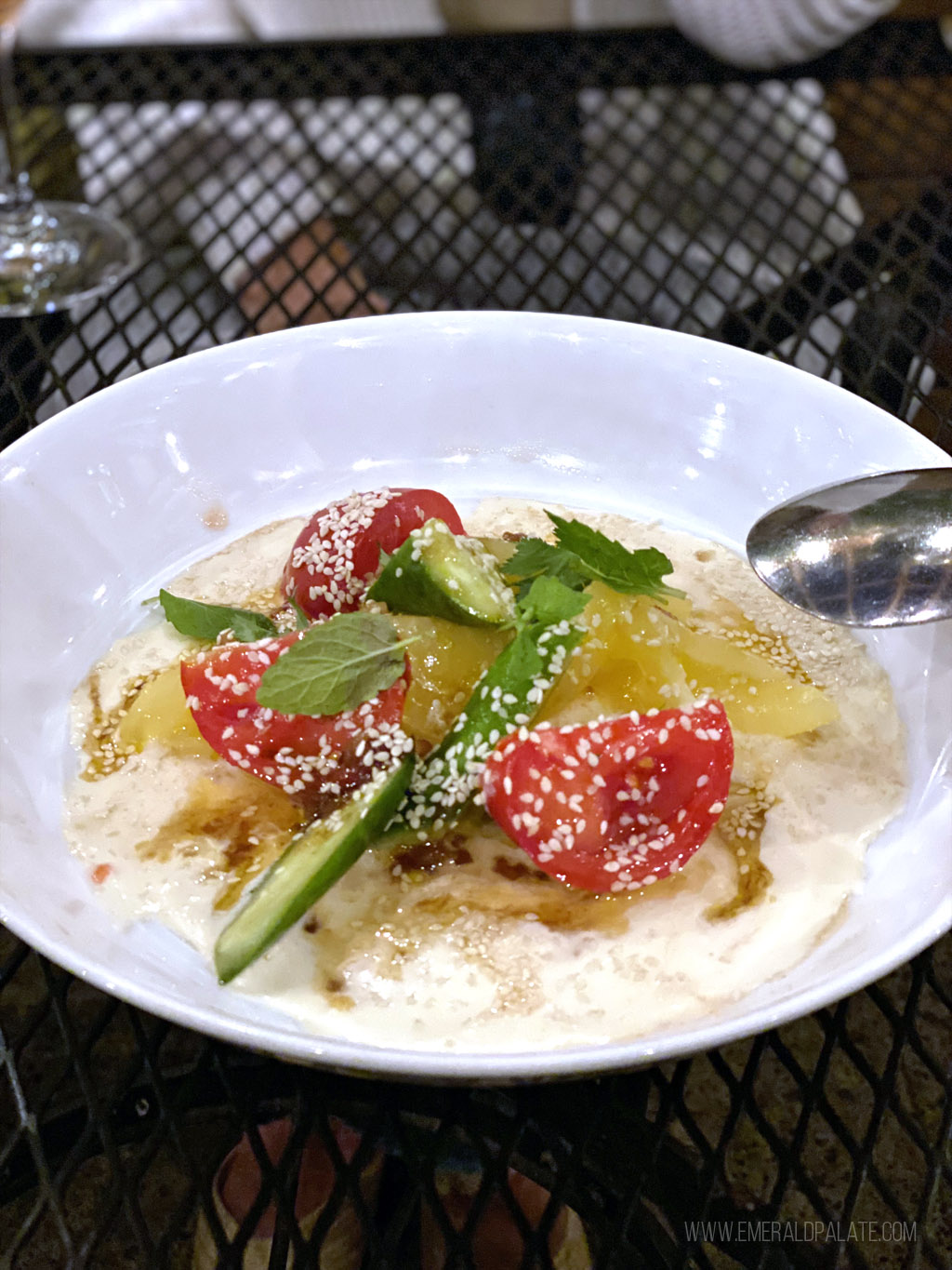 tomato salad with cucumber from one of the best Seattle salad spots