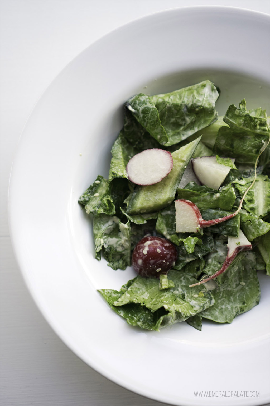 radishes and and lettuce in one of the best salads in Seattle