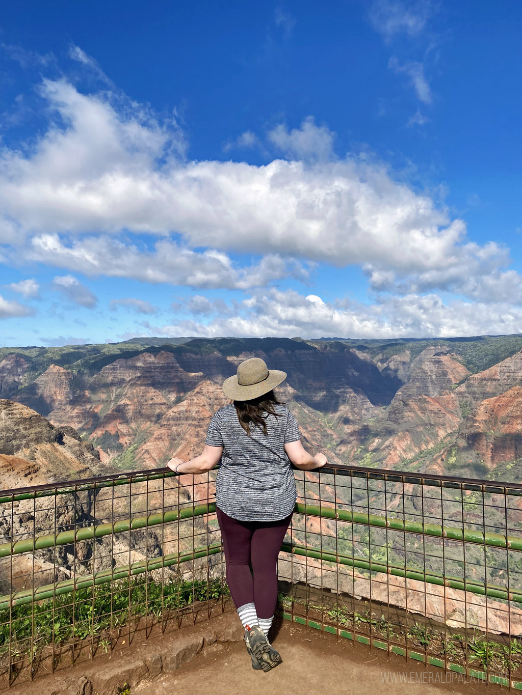 woman enjoying the view at Waimea Canyon in Kauai