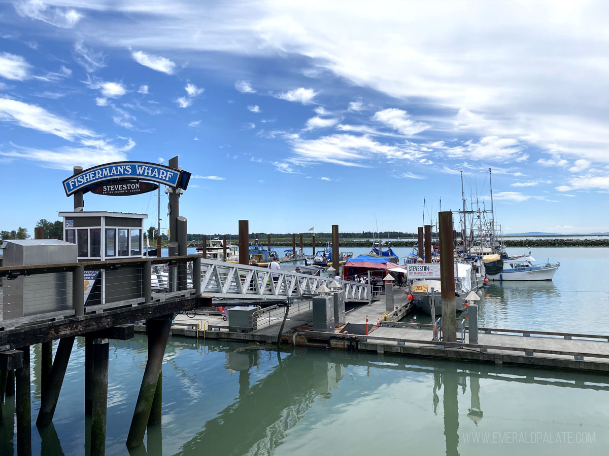 Waterfront at Stevenson, BC, a seaport town near Vancouver