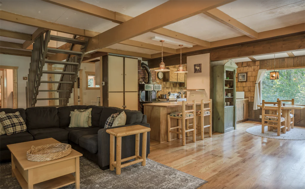 inside a cozy cabin in Leavenworth