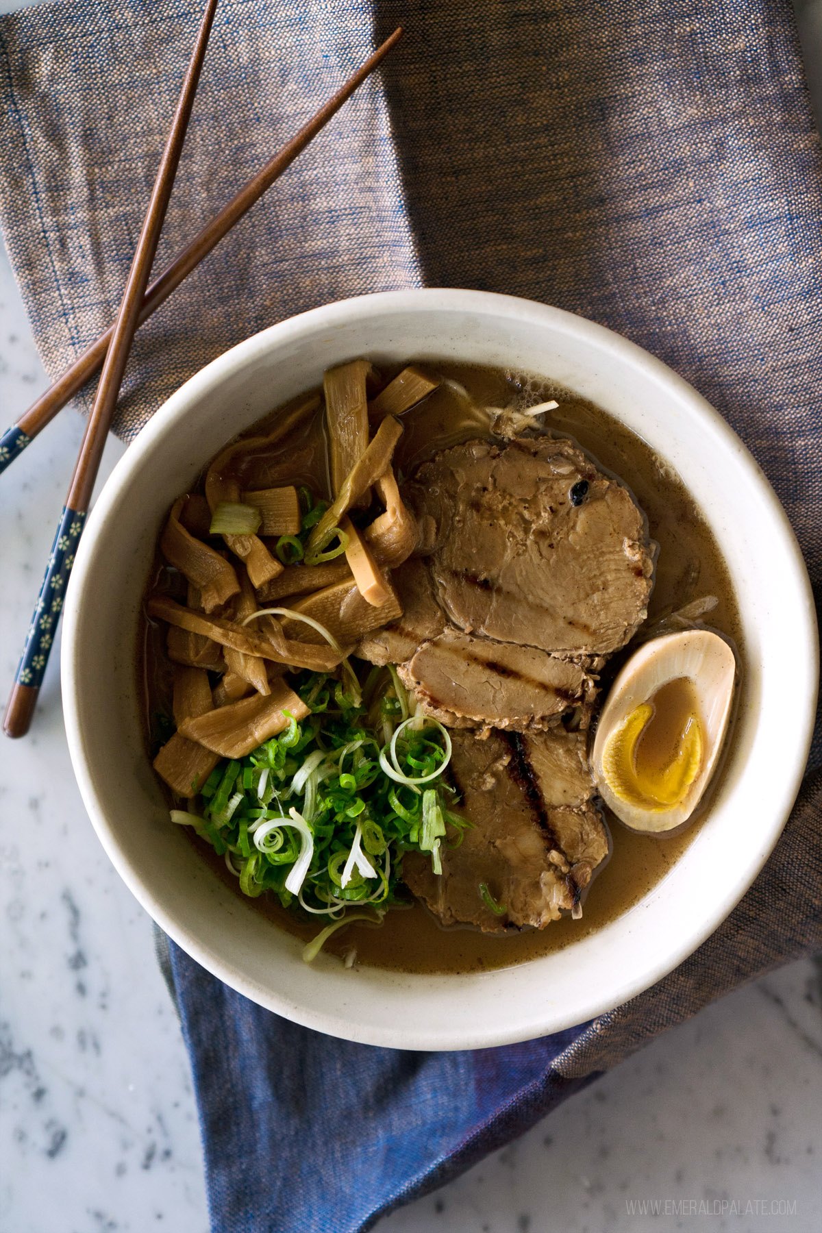 bowl of hakata style ramen from a Seattle ramen restaurant