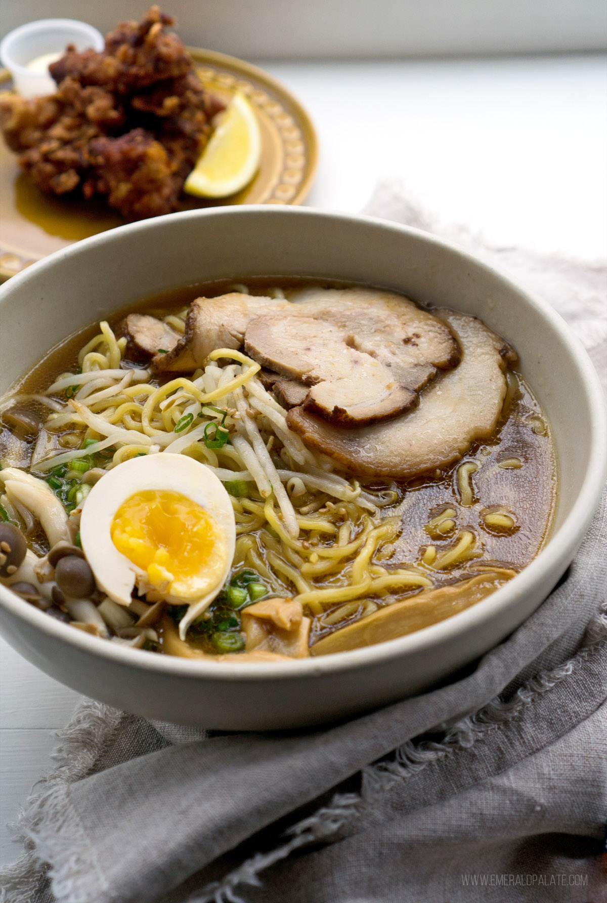 bowl of ramen with chashu, egg, and noodles