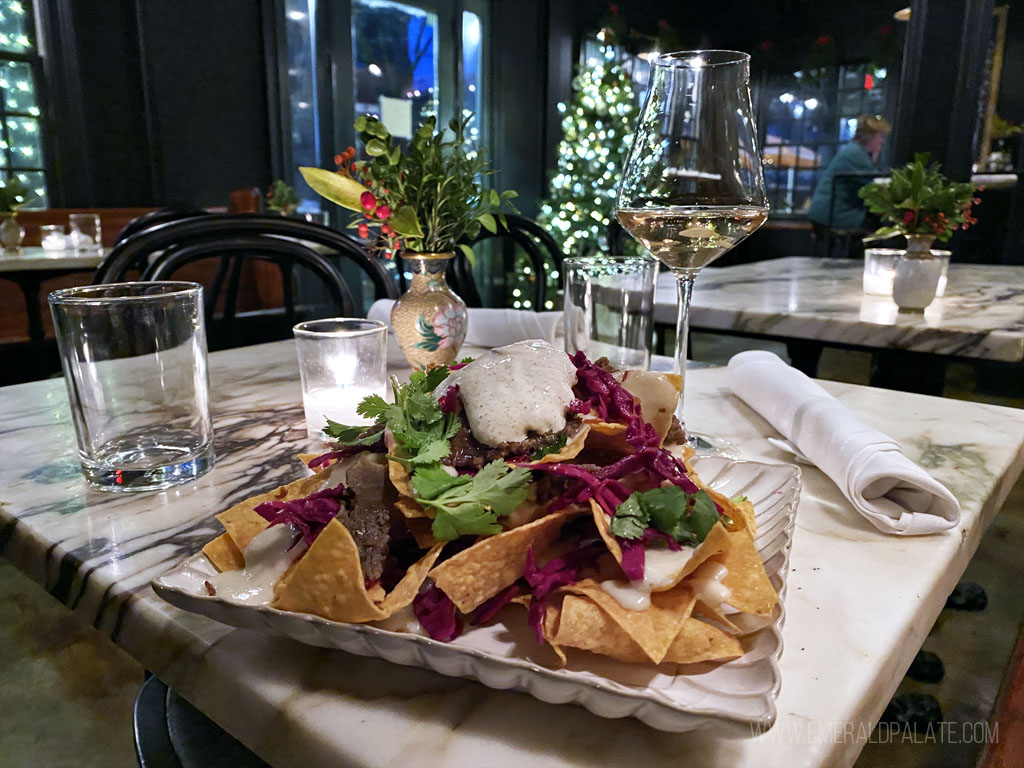 nachos from a Seattle champagne bar