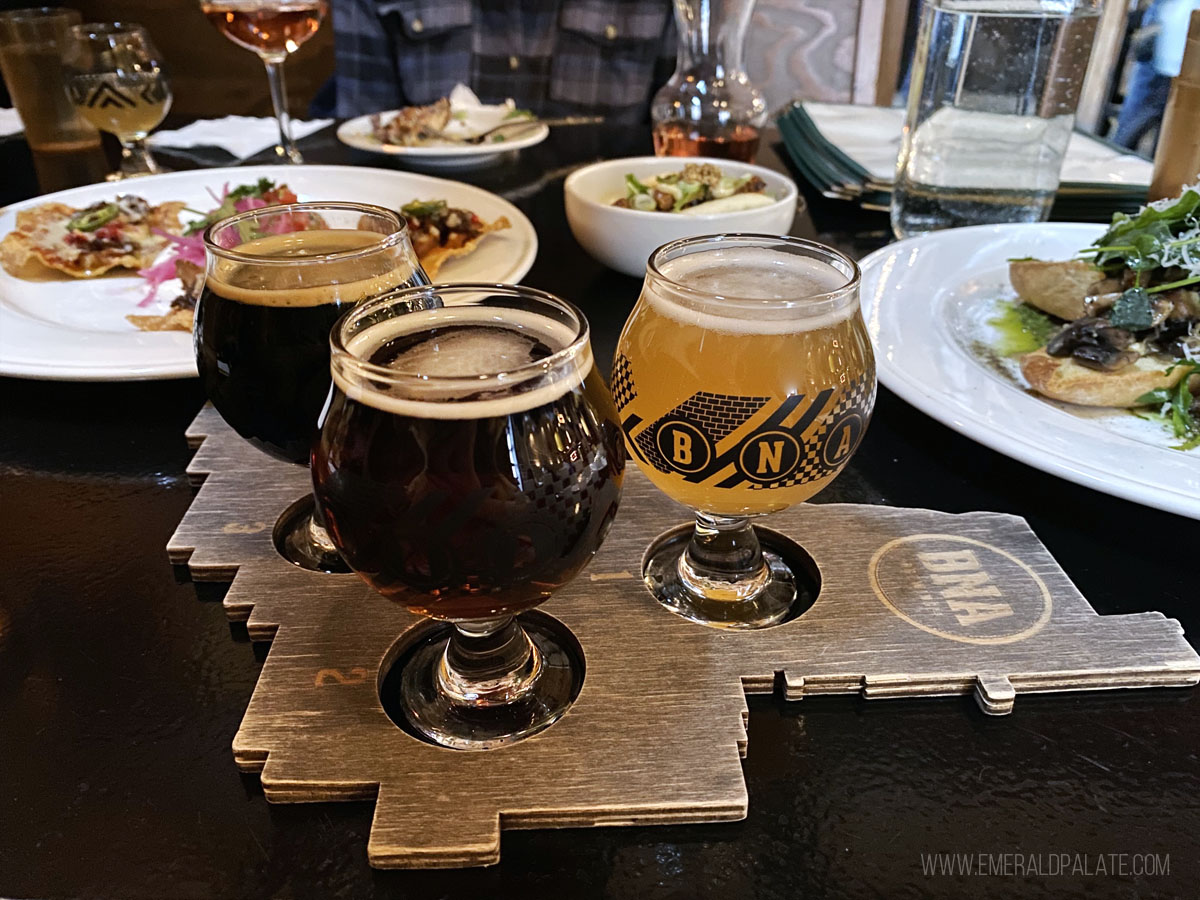 beer samplers from a BC brewery