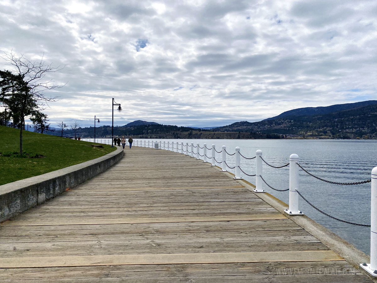 boardwalk promenade in Waterfront Park in Kelowna, British Columbia
