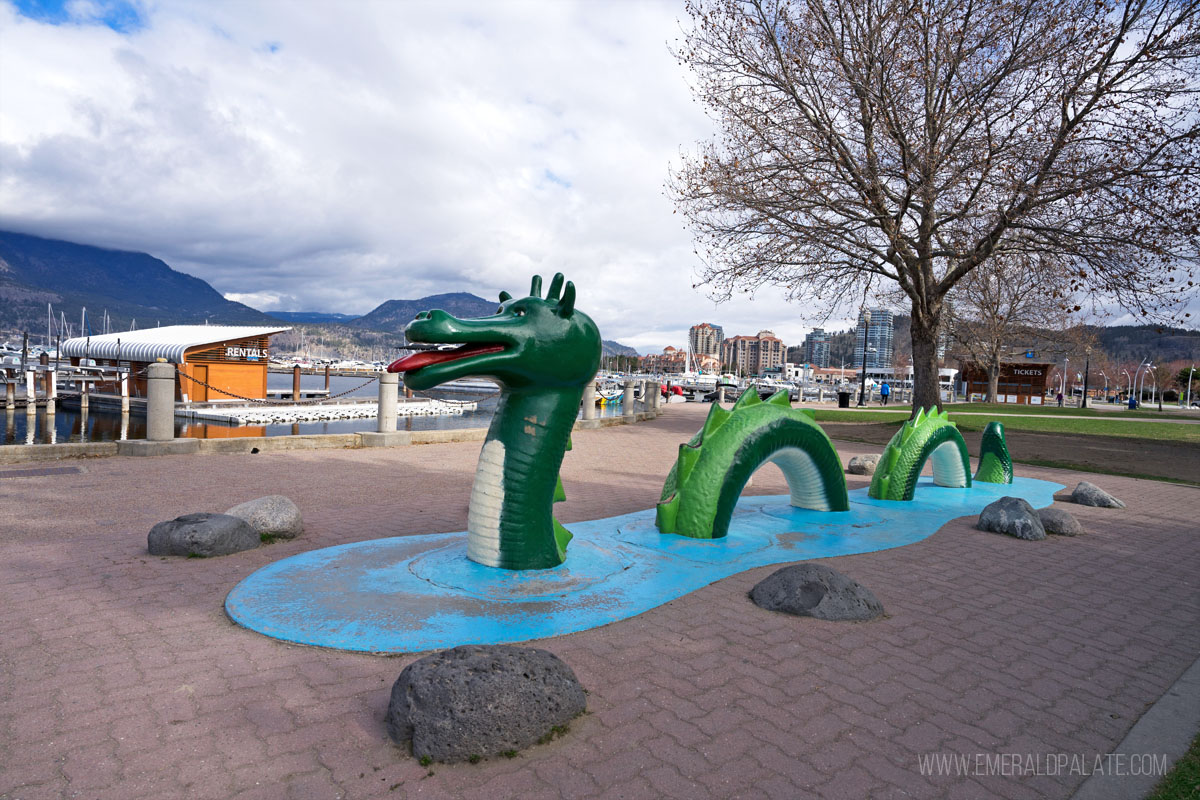 dragon public art in downtown Kelowna