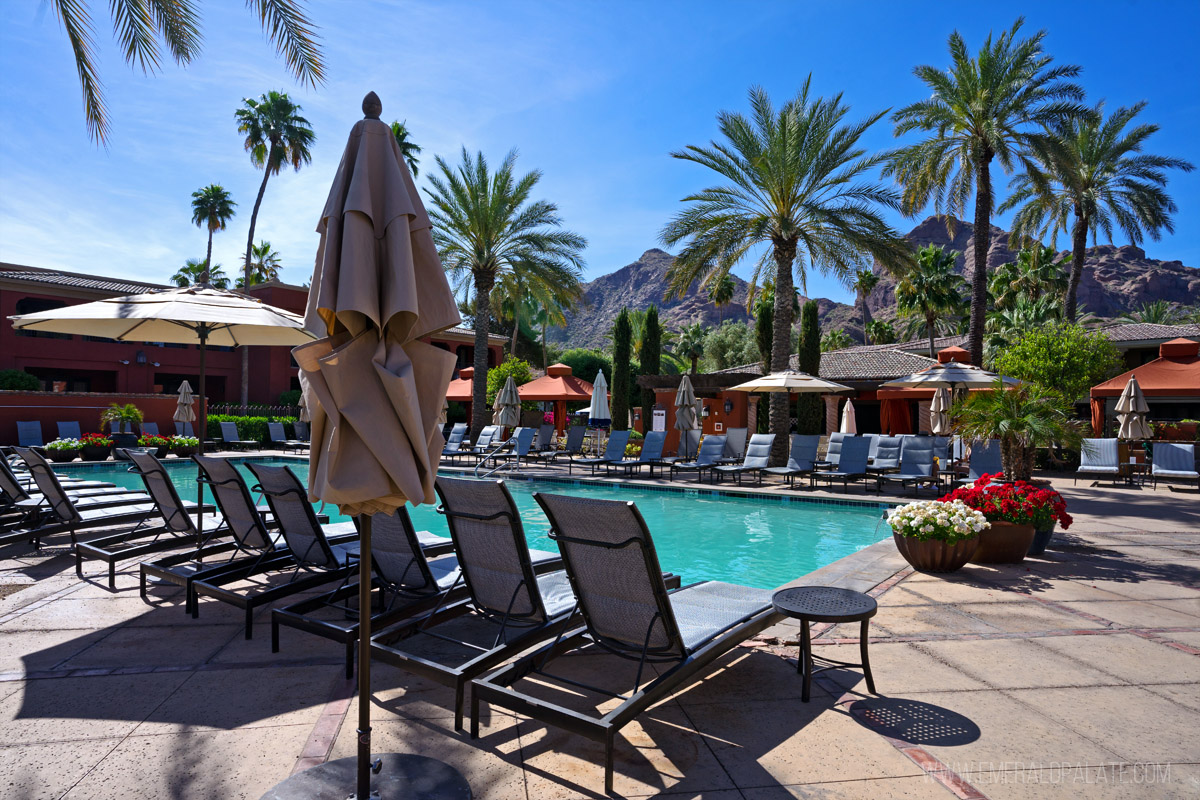 pool with lounger chairs at a cool Scottsdale resort