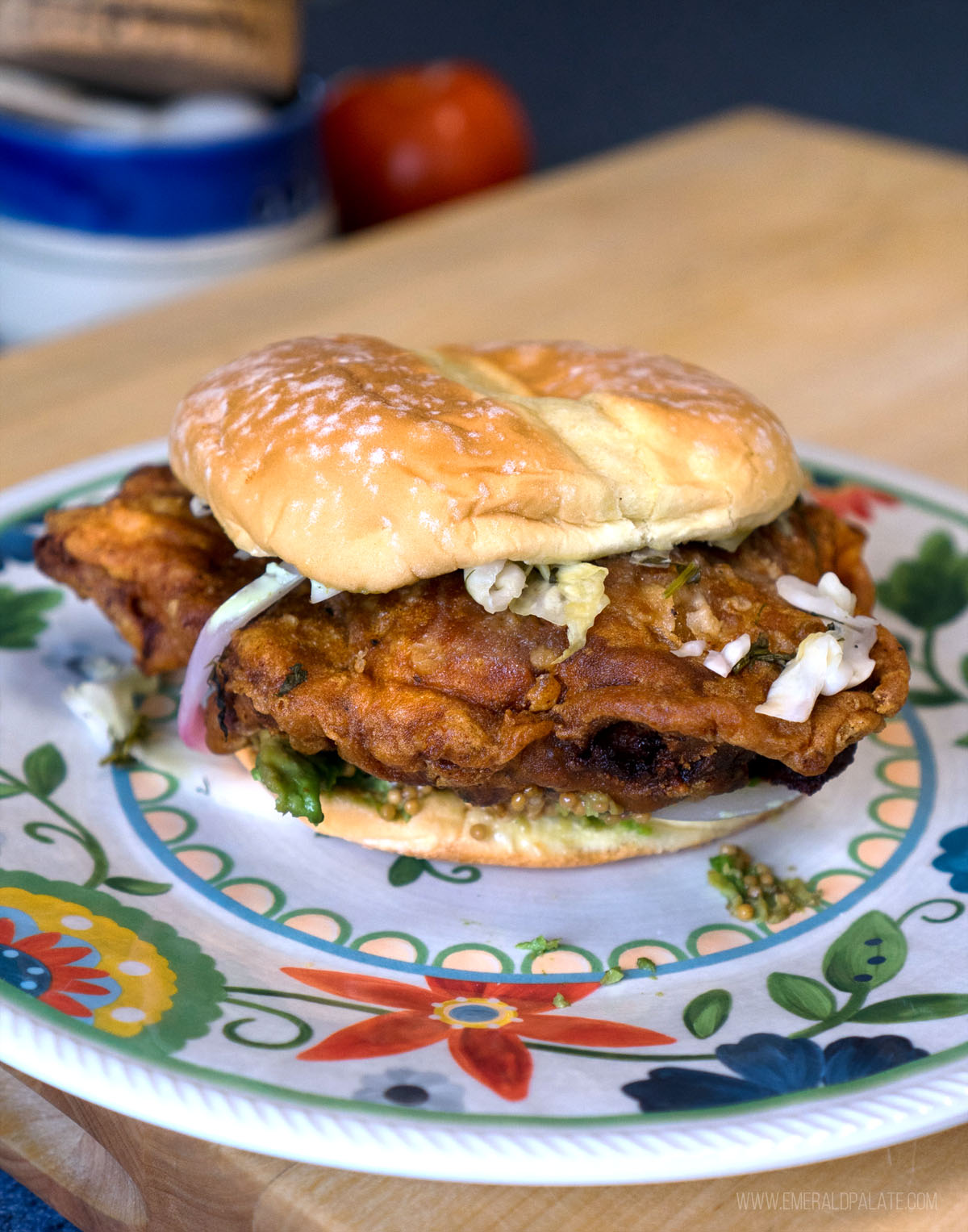 fried chicken sandwich from one of the most unique restaurants in Seattle
