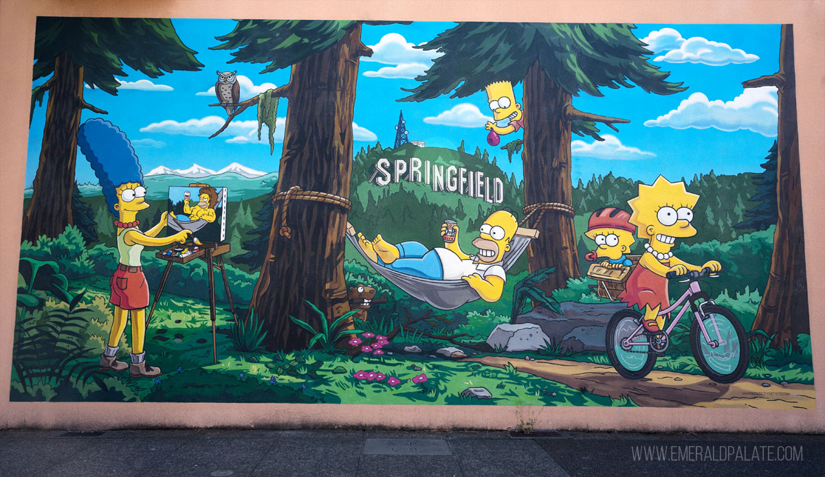 Simpsons mural in Springfield, OR