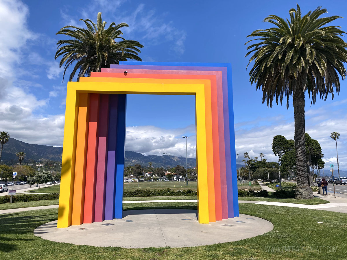 The Chromatic Gate art piece, a must do on your Santa Barbara itinerary