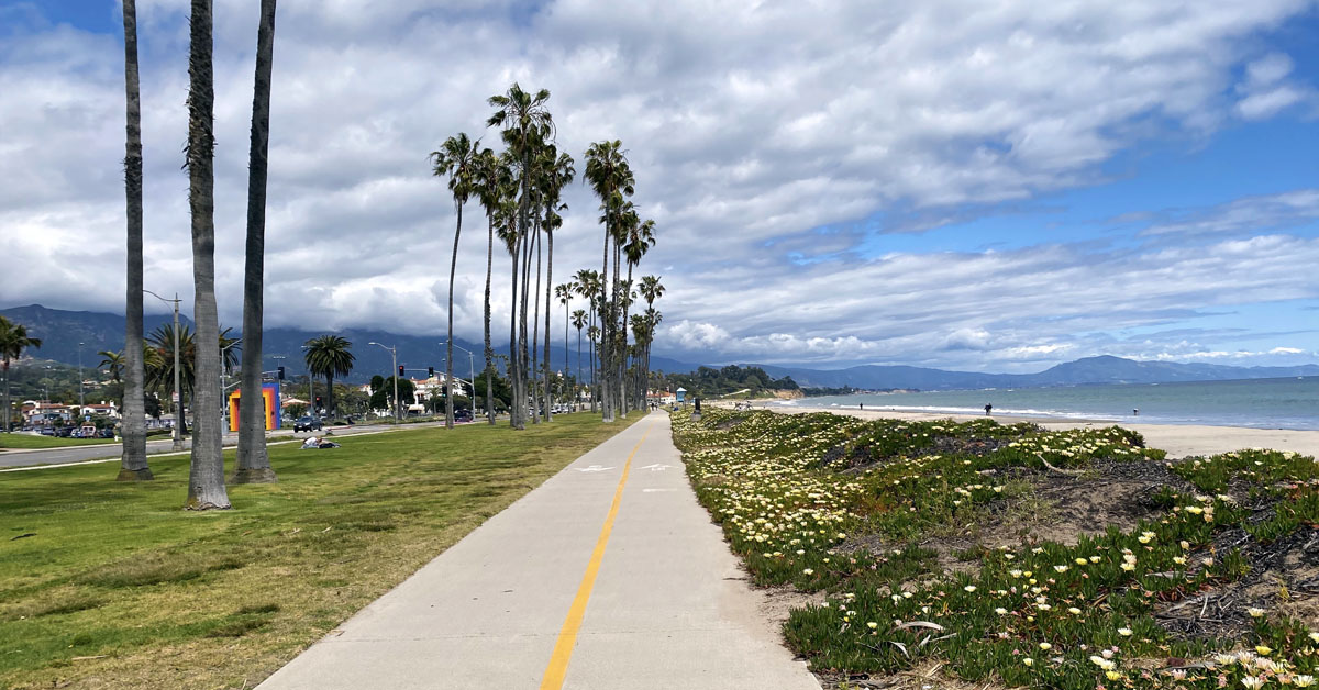 bike path along the beach, a must do on any Santa Barbara itinerary
