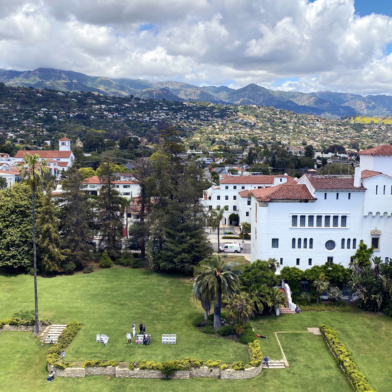 A must see view on your Santa Barbara itinerary of the city from a lookout tower