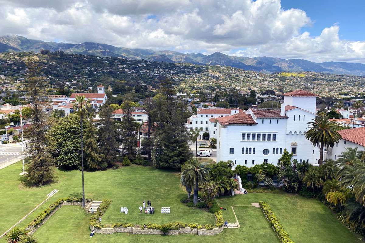 A must see view on your Santa Barbara itinerary of the city from a lookout tower