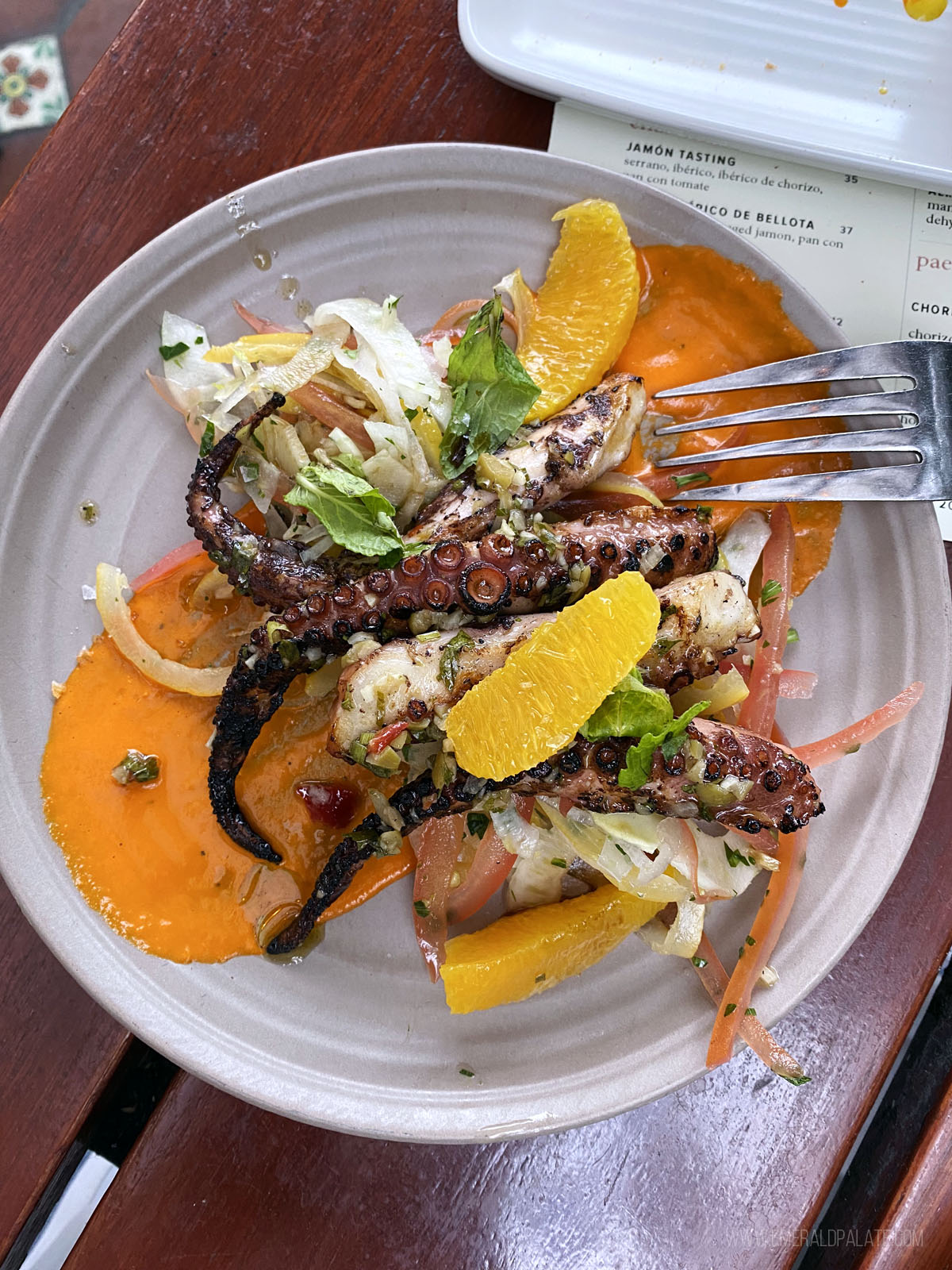 octopus, fennel, and orange salad